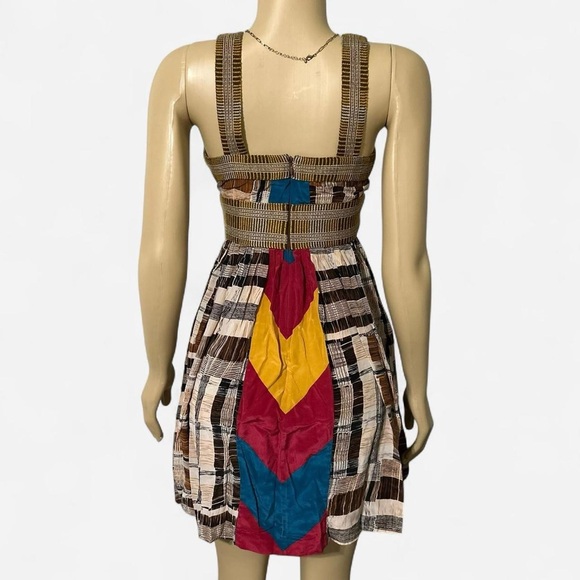 Plenty by Tracy Reese Brown and Cream Silk Mini Dress - Picture 4 of 6